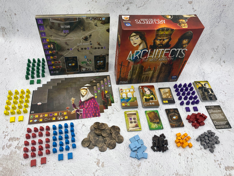 Box contents of Architects of the West Kingdom