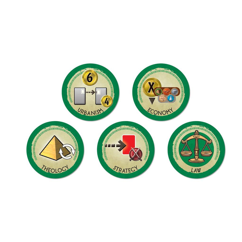 Display of tokens for 7 wonders Duel