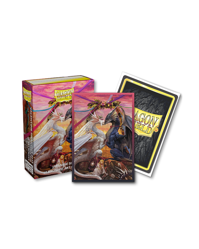 Dragon Shield: Japanese Size 60ct Brushed Art Sleeves - Valentine Dragons (2023)