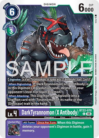 Dark Tyrannomon [BT22-070] (X Antibody) [Cyber Eden]