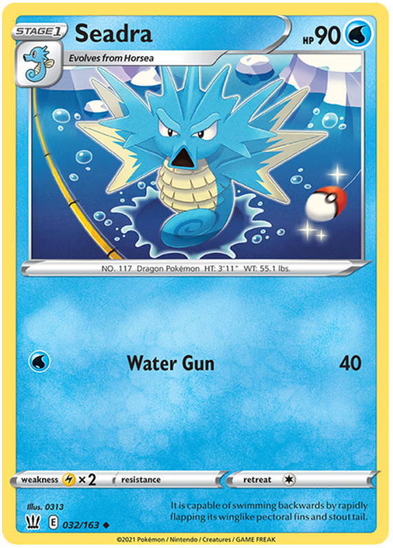 pokemon sword and shield battle styles card prices Seadra (032/163) [Sword & Shield: Battle Styles]