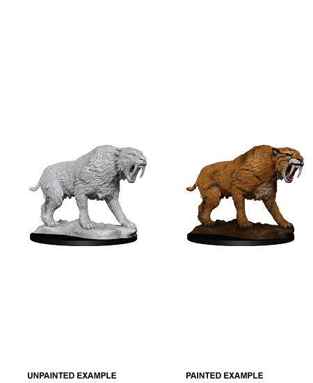 WizKids Deep Cuts Unpainted Miniatures: W14 Saber-Tooth Tiger