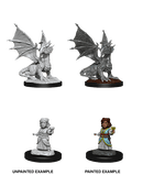 D&D Nolzur's Marvelous Unpainted Miniatures: W13 Silver Dragon Wyrmling & Halfling