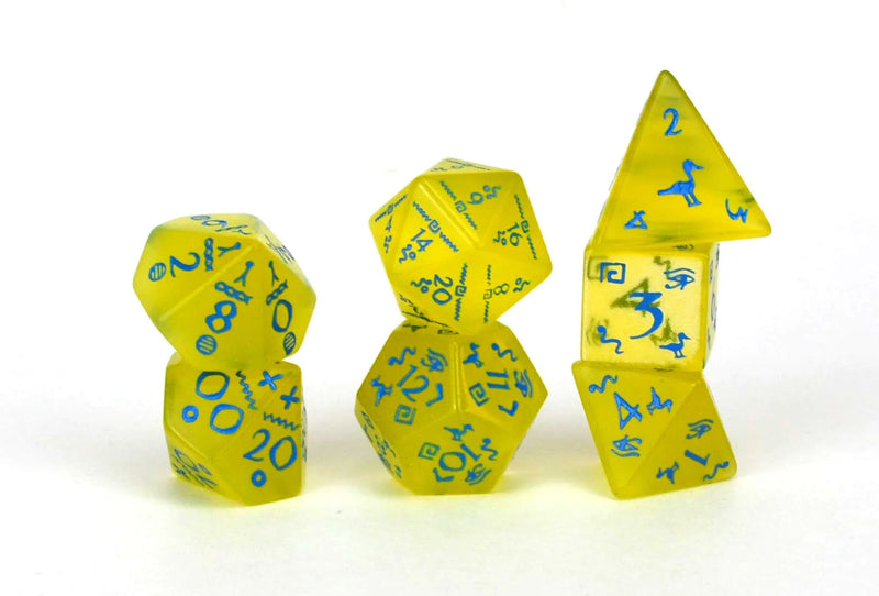 Hyro Gold Cat's Eye set of 7 dice