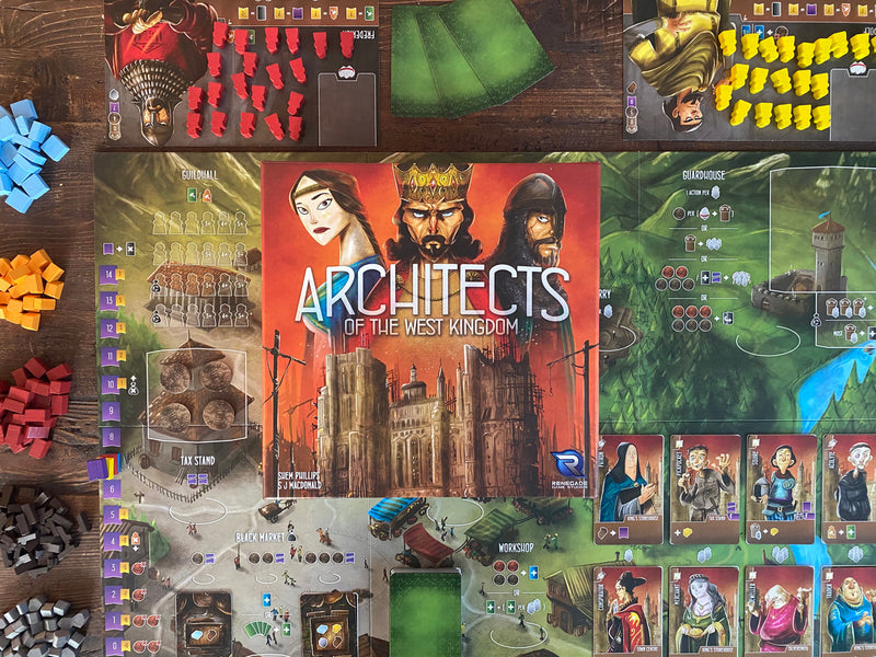 Box and contents of Architects of the West Kingdom 