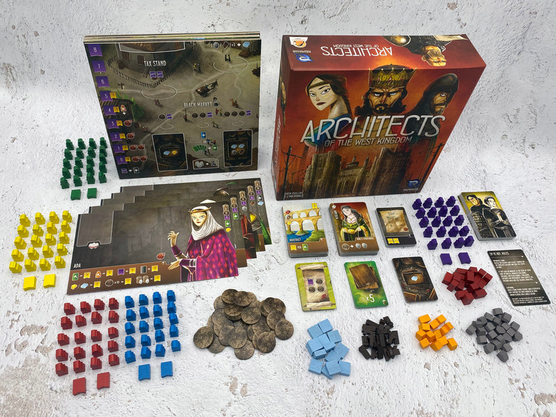 Box contents of Architects of the West Kingdom 