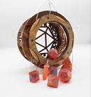 Ionized Chip Orange Cat's Eye set of 7 dice