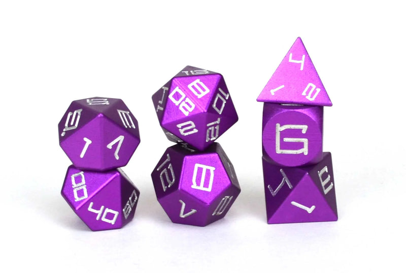 Purple Aluminum set of 7 dice