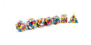 Cluster Red, White, Blue, and Yellow TruStone set of 7 dice