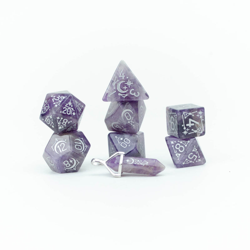 Constellation Amethyst (White) set of 7 dice