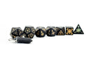 gold obsidian stone rpg dice