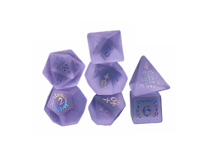 Aurora Ionized Shadow Masque Violet Crown Crystal set of 7 dice