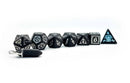 silver obsidian medieval occult rgp dice