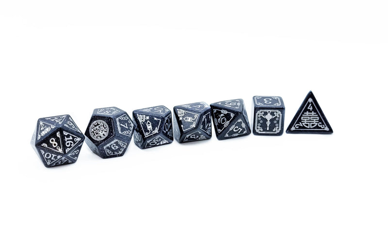 Year of the Water Tiger Blue Sandstone set of 7 dice