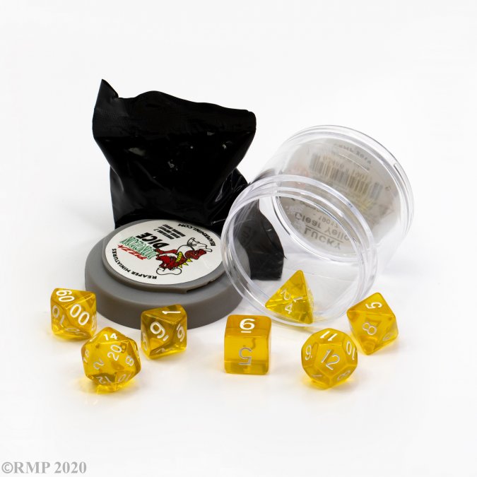 Pizza Dungeon Dice: Lucky Clear Yellow w/ White