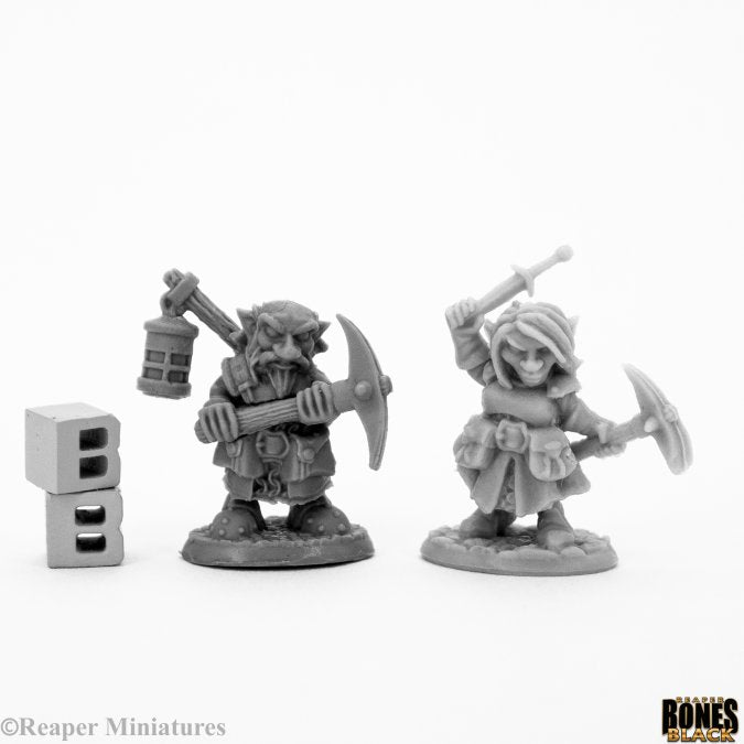 Reaper Bones Black: Deep Gnome Heroes Miniature (2)