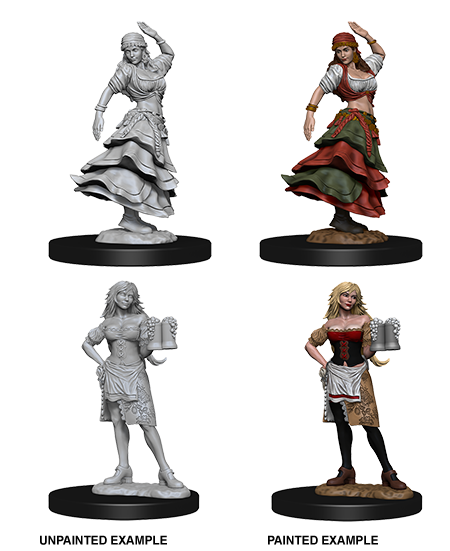 Pathfinder Deep Cuts Unpainted Miniatures: W04 Bartender/Dancing Girl