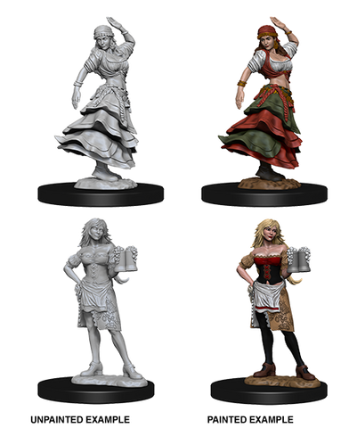Pathfinder Deep Cuts Unpainted Miniatures: W04 Bartender/Dancing Girl