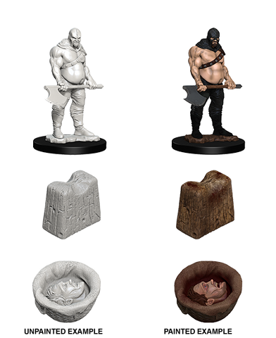 WizKids Deep Cut Unpainted Miniatures: W06 Executioner & Chopping Block