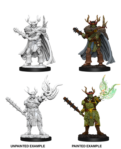 Pathfinder Deep Cuts Unpainted Miniatures: W10 Male Half-Orc Druid