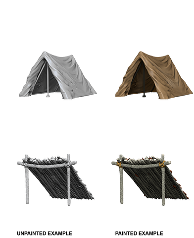 WizKids Deep Cut Unpainted Miniatures: W10 Tent & Lean-To