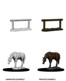WizKids Deep Cut Unpainted Miniatures: W10 Horse & Hitch