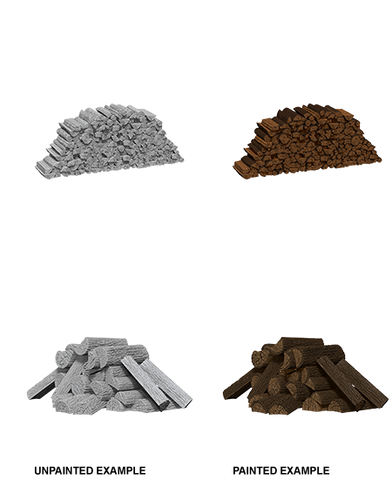 WizKids Deep Cut Unpainted Miniatures: W10 Piles of Wood