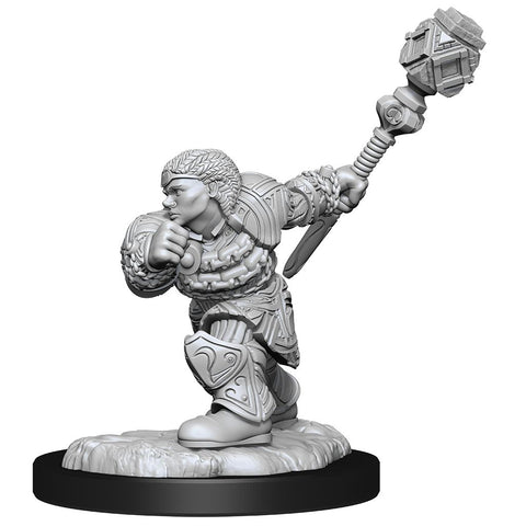 Magic the Gathering Unpainted Minis: W02 Dwarf Fighter & Dwarf Cleric