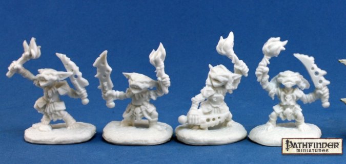 Reaper Pathfinder Bones: Pathfinder Goblin Pyros Miniatures (4)