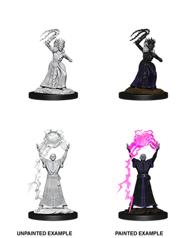 D&D Nolzur's Marvelous Unpainted Miniatures: W12 Drow Mage & Drow Priestess