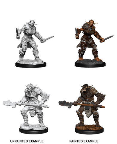D&D Nolzur's Marvelous Unpainted Miniatures: W15 Bugbear Barbarian Male & Bugbear Rogue Female