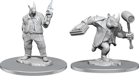 Magic the Gathering Unpainted Minis: W06 Freelance Muscle and Rhox Pummeler