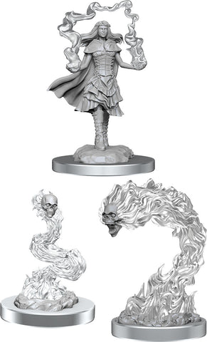 D&D Nolzur's Marvelous Miniatures: W21 Dark Spellcaster & Flameskulls