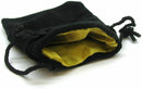 Koplow: 3.75"x4" Black Velvet with Gold Satin Lining Dice Bag