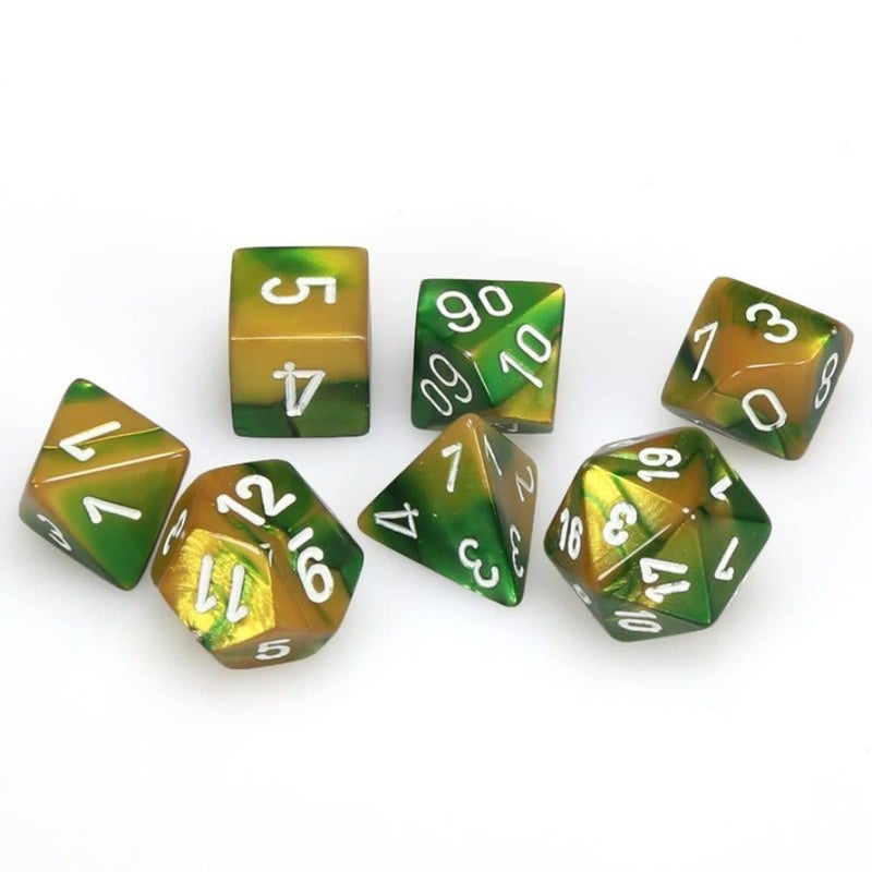 Gemini: Polyhedral Gold Green/White (7)