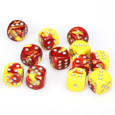 Gemini: 16mm D6 Red Yellow/Silver (12)