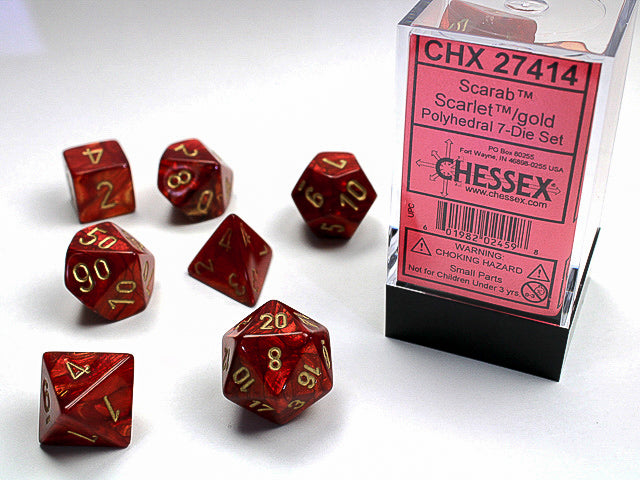 Scarab: Polyhedral Scarlet/Gold (7)