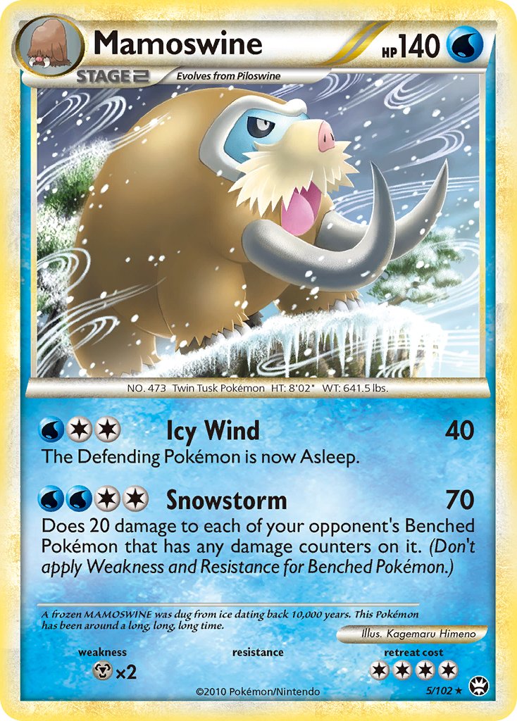 Mamoswine (5/102) (Cracked Ice Holo) (Theme Deck Exclusive) [HeartGold & SoulSilver: Triumphant]