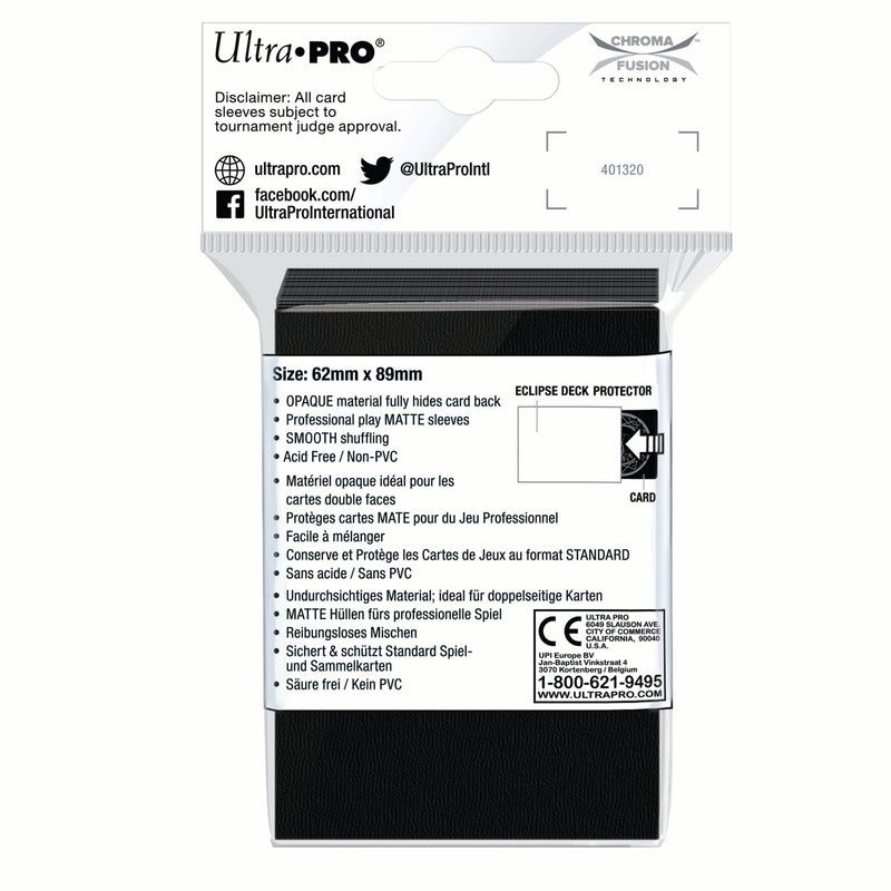 Ultra PRO: Small 60ct Sleeves - Eclipse Matte (Jet Black)