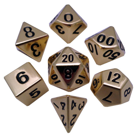 16mm Gold Metal Dice Set