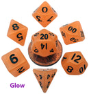Glow in the Dark: Mini Polyhedral Orange with Black Numbers (7)