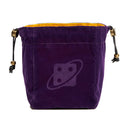 Sirus Dice: Reversible Purple and Gold with Brass Clasp Dice Bag