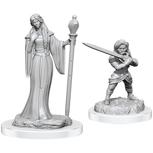 Critical Role Unpainted Miniatures: W3 Human Wizard & Halfling Holy Warrior